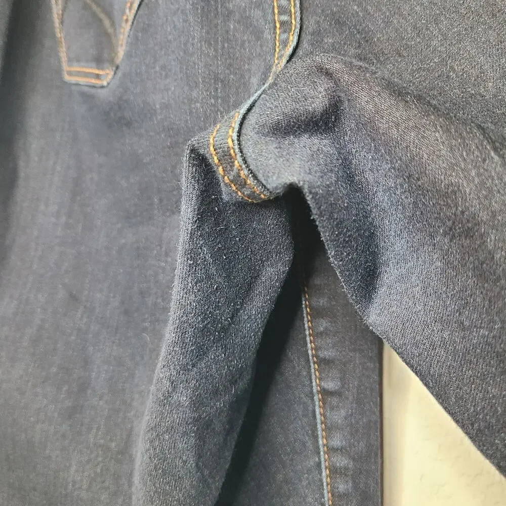 Lane Bryant Dark Wash Blue Denim Bermudas Raw Hem Cutoff Straight Fit Jeans 18 - Picture 8 of 12